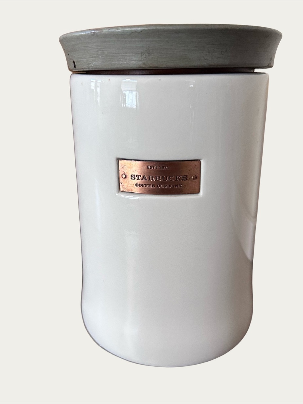 Starbucks White Ceramic Coffee Canister